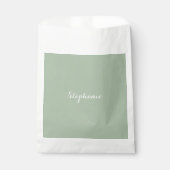 Sachets En Papier Nom Vert Sauge Élégant Moderne Monogramme Boho (Devant)