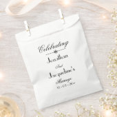 Sachets En Papier Noms de script Mariage classique Élégant blanc (Coupé)