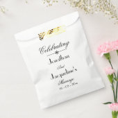 Sachets En Papier Noms de script Mariage classique Élégant blanc (Scellé)