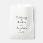 Sachets En Papier Noms de script Mariage classique Élégant blanc (Devant)