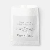 Sachets En Papier Noms des couples 25e anniversaire Mariage moderne (Devant)