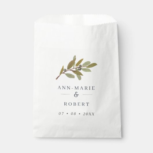 Sachets En Papier Noms simples des Mariages de branches d'olivier ru (Devant)