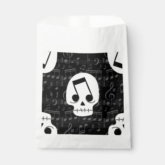Sachets En Papier note de musique gothique yeux crâne macabre (Devant)