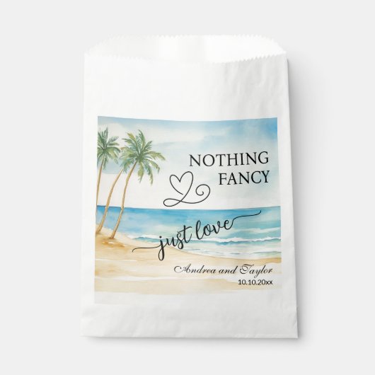 Sachets En Papier Nothing Fancy Just Love Elegant Wedding (Devant)