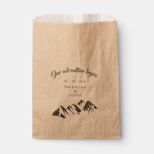 Sachets En Papier Notre aventure commence mariage rustique (Devant)