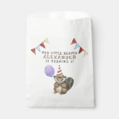 Sachets En Papier Notre Little Beaver 1ère fête d'anniversaire (Devant)
