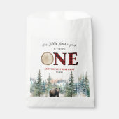 Sachets En Papier Notre petit bûcheron Ours rouge 1er anniversaire (Devant)