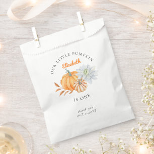 Sachets En Papier Notre petit Citrouille 1er anniversaire Floral Fal