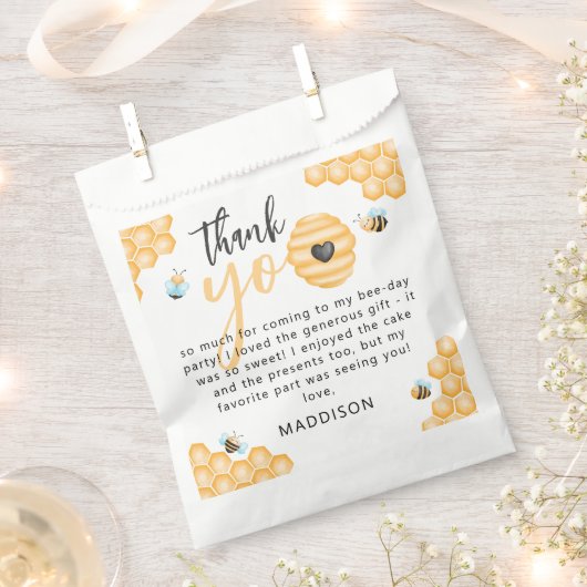 Sachets En Papier Notre petit miel | Premier anniversaire (Coupé)