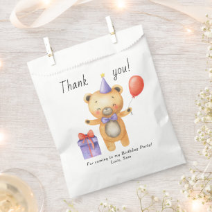 Sachets En Papier Notre petit ours fête son premier anniversaire