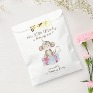Sachets En Papier Notre petit singe premier anniversaire 