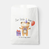 Sachets En Papier Notre petite ours devient un Anniversaire de enfan (Devant)