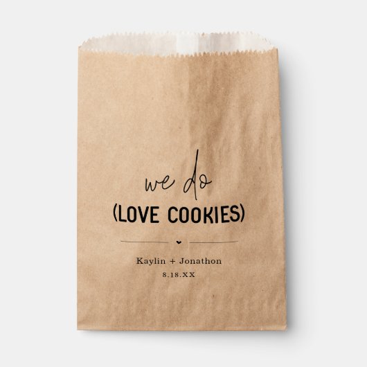 Sachets En Papier Nous aimons les cookies Mariage (Devant)