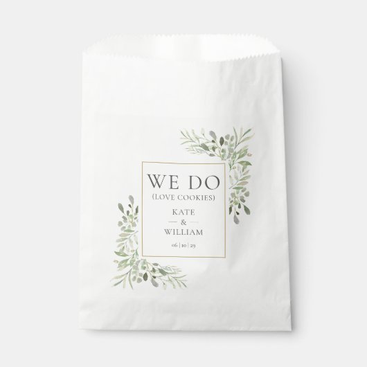 Sachets En Papier Nous aimons les cookies Mariage de verdure (Devant)