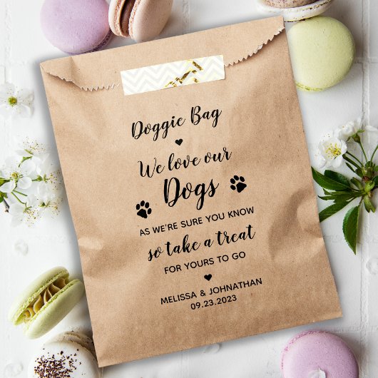 Sachets En Papier Nous Aimons Nos Chiens Traiter Mariage