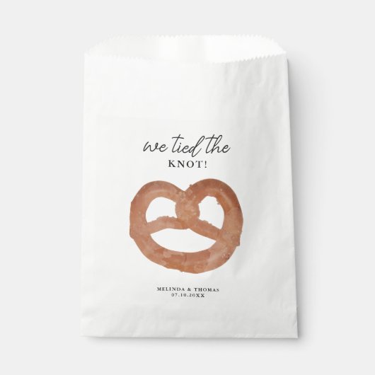 Sachets En Papier Nous Avons Lié Le Mariage Knot Pretzel (Devant)