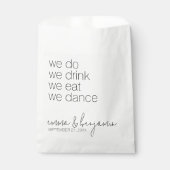 Sachets En Papier Nous Buvons Danser Manger - Mariage moderne (Devant)