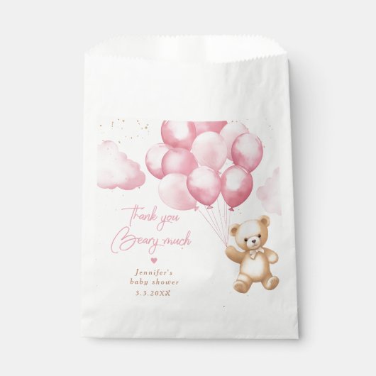 Sachets En Papier Nous pouvons attendre l'ours en peluche merci beau (Devant)