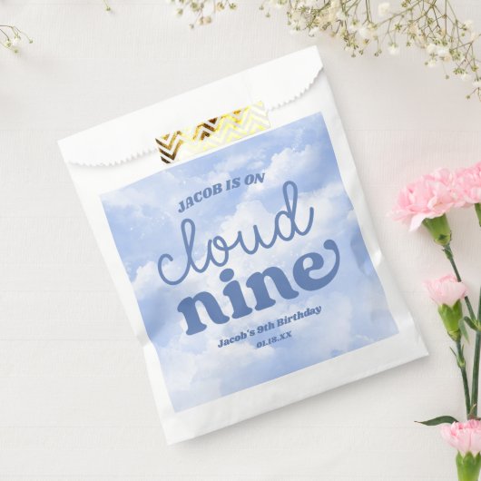 Sachets En Papier Nous Sommes Sur Nuage Neuf Bleu 9e Fête Anniversai (Scellé)