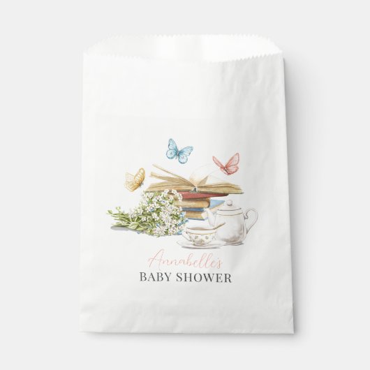 Sachets En Papier Nouveau Chapitre Tea Set Papillons Livre Baby show (Devant)