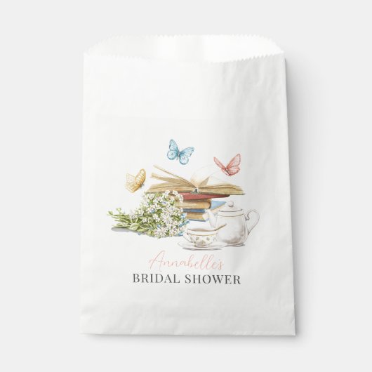 Sachets En Papier Nouveau Chapitre Tea Set Papillons Livre Fête des (Devant)