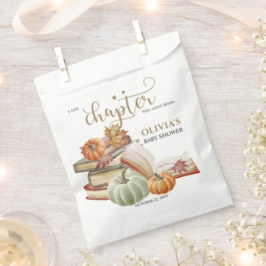 Sachets En Papier Nouveau chapitre thème Citrouille Baby shower d'au (Coupé)