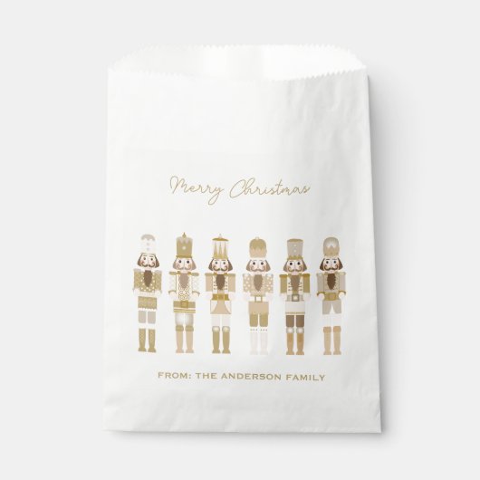 SACHETS EN PAPIER NUTCRACKER D'OR NOËL (Devant)
