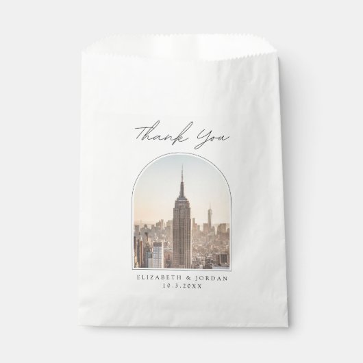 Sachets En Papier NYC Mariage Empire State Photo Merci (Devant)