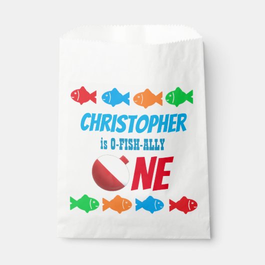 Sachets En Papier O-Fish-Ally Une pêche 1er anniversaire (Devant)