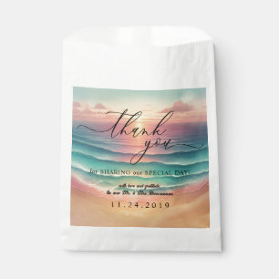 Sachets En Papier Océan Bleu Rose Plage Signature Été Sable de Mer