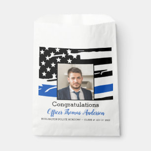 Sachets En Papier Officier de police Photo Mince Ligne Bleue Graduat