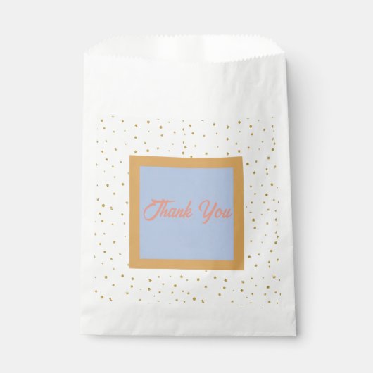 Sachets En Papier Oh Baby Blue Gold Ginkgo Baby shower feuille (Devant)