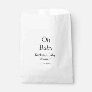 Sachets En Papier Oh bébé ajouter nom baby shower date simple minimu