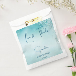 Sachets En Papier Oh bébé cyan aqua bleu baby shower modèle