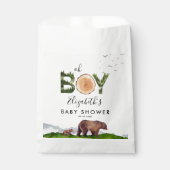 Sachets En Papier Oh Boy Aquarelle Bois Ours Baby shower (Devant)