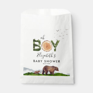 Sachets En Papier Oh Boy Aquarelle Bois Ours Baby shower