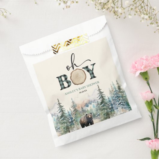 Sachets En Papier Oh Boy Lumberjack Baby shower d'ours de forêt (Scellé)