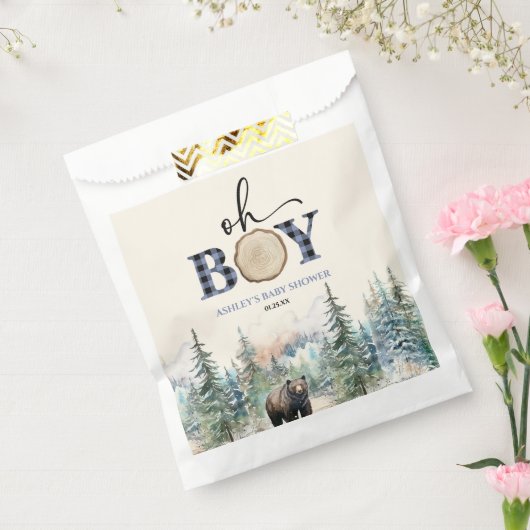 Sachets En Papier Oh Boy Lumberjack Baby shower d'ours de forêt (Scellé)