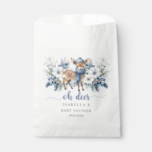 Sachets En Papier Oh Deer Winter Boy Baby shower (Devant)