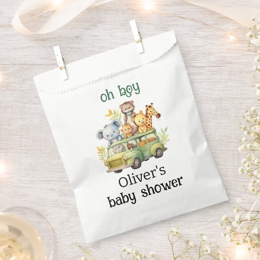 Sachets En Papier oh garçon mignon jungle safari animaux baby shower