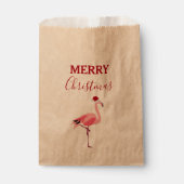 Sachets En Papier Oiseau de Noël rose Flamant rose avec chapeau de P (Devant)