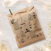 Sachets En Papier oiseau de volière gris monotone (Coupé)