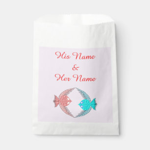 Sachets En Papier Oiseaux de l'amour rose et bleu mignons