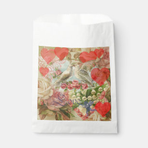 Sachets En Papier Oiseaux de l'amour Vintage Antique Cœur