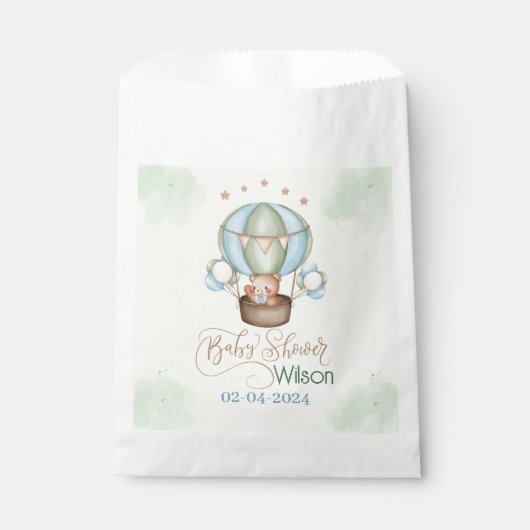 Sachets En Papier on peut attendre baby shower bear (Devant)