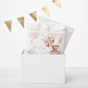 Sachets En Papier On peut attendre le Baby shower rose