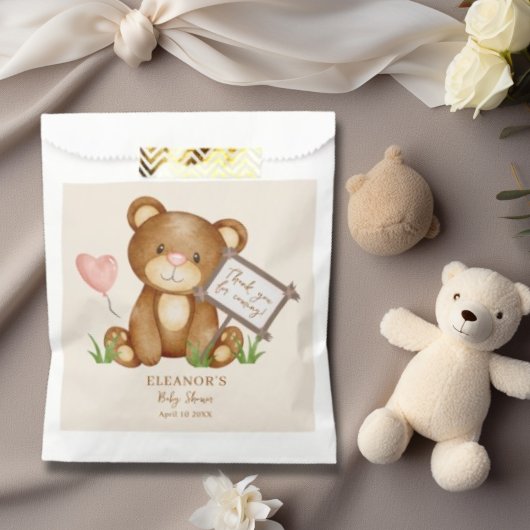Sachets En Papier On peut attendre le Merci de Baby shower
