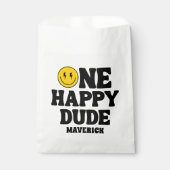 Sachets En Papier One Happy Dude Boy's Retro 1st Birthday  (Devant)