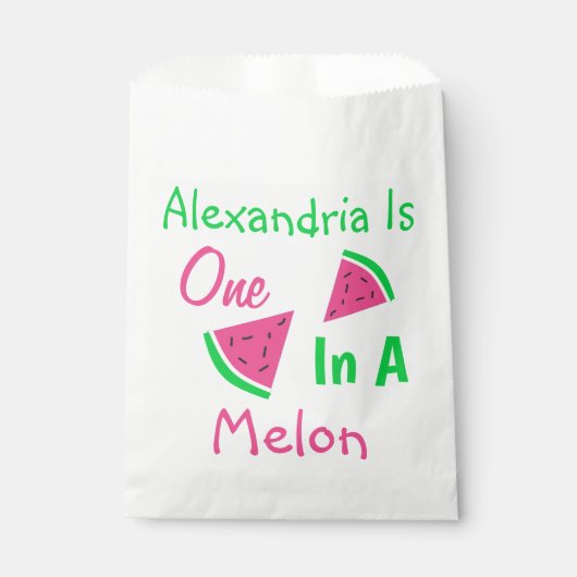 Sachets En Papier One In A Melon 1er Anniversaire (Devant)