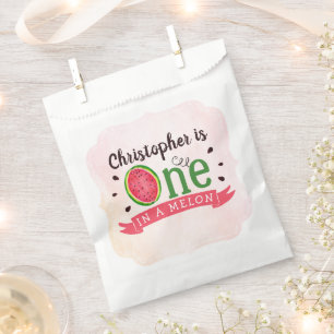 Sachets En Papier One In A Melon 1er Anniversaire